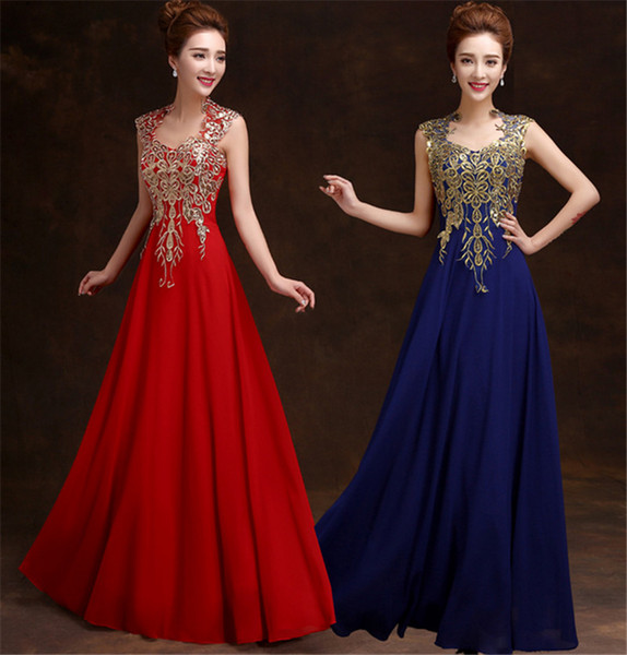 Embroidery print dress Red Sexy Lace Evening Dresses See Through Back Sequins Lace Applique Prom Dresses Evening Gowns