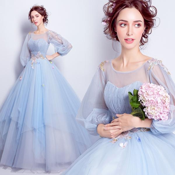 Backless Lace-up Special Occasion Dresses Wedding Dresses & Events Floor Length Formal Blue woman Sequin & Embroidered Poet Evening Gowns