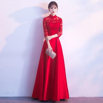 DH9363 Evening Dress Long 6Colours Qipao Cheongsam Sexy Chinese Traditional Women Party Dresses Oriental Wedding Gowns