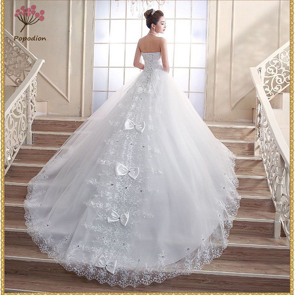 2017 luxury trailing lace wedding dress sexy strapless plus size vintage wedding dresses handmade dhWED90003