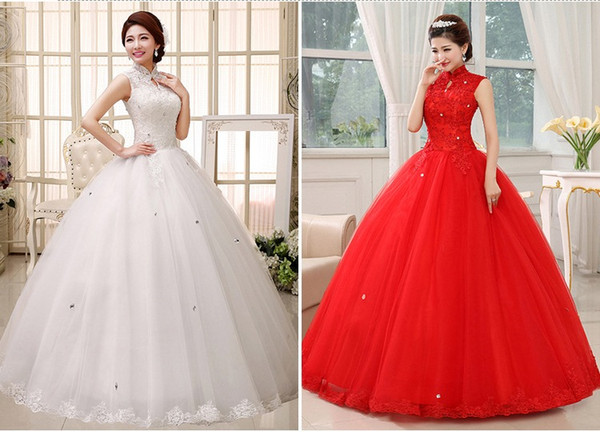 Shanghai Story corset Lace up wedding dress Restoring ancient ways china wedding dress ball gown weddingdress 2 color Red/White HS348