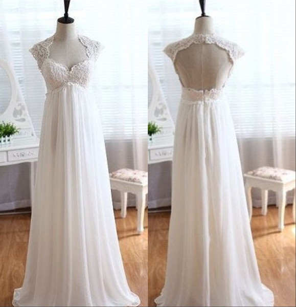 Simple Long Short Sleeves Elegant Simple Wedding Dresses Pregnant Cap Sleeve Beach Chiffon weddingdress
