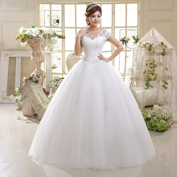 Brand New Women Wedding dress long Wedding Gowns Robe lady's evening dress Traditional Bandage Wedding Dress Rice white