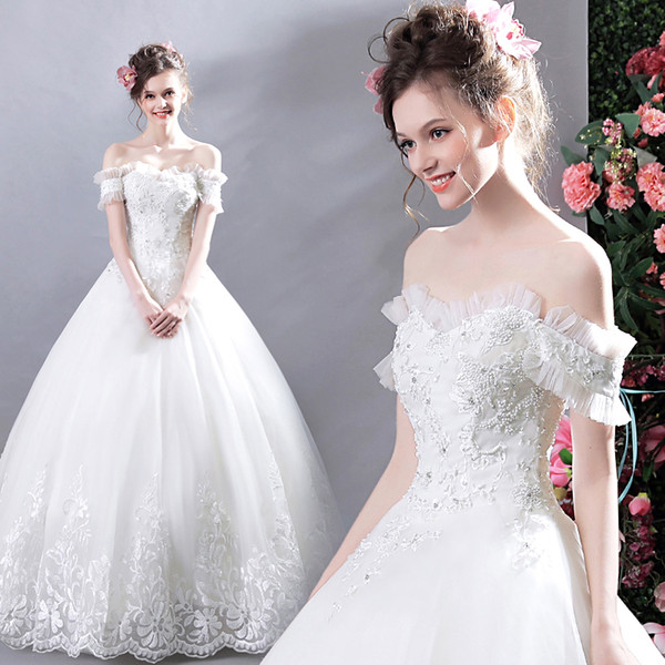 Cheap Princess Lace Wedding Dresses Sweetheart Beaded Ball Gown Bridal Dresses Tulle Elegant Wedding Gowns