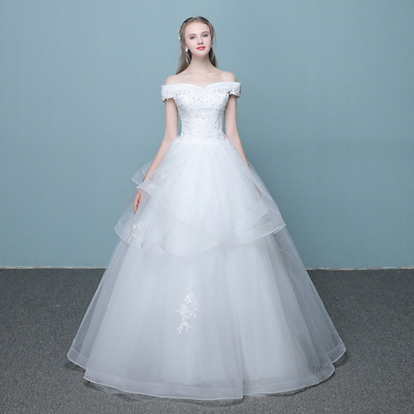 V neck collar high-end wedding dress high-end luxury bridal wedding