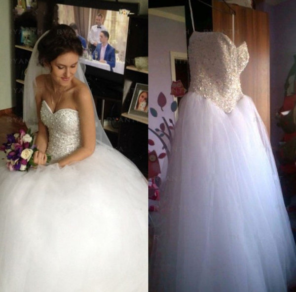 New Hot Wedding Dresses Sexy Modest High Low Country Style Sweetheart Lace-up Back Bridal Gowns A-Line Sweetheart Appliques Beaded