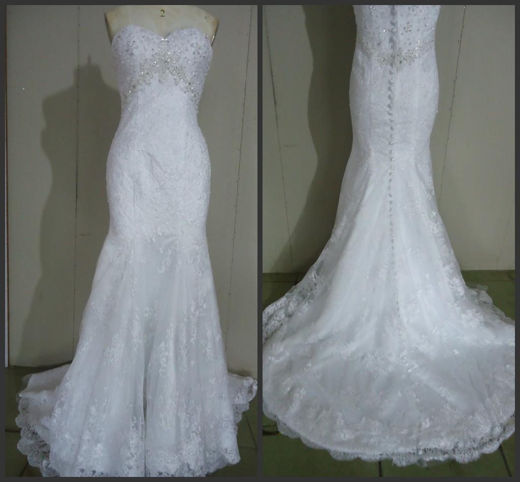 2014 new hot sale In Stock Wedding Dresses A-line floor length sweetheart sweep train sleeveless sequins sweetheart zipper 