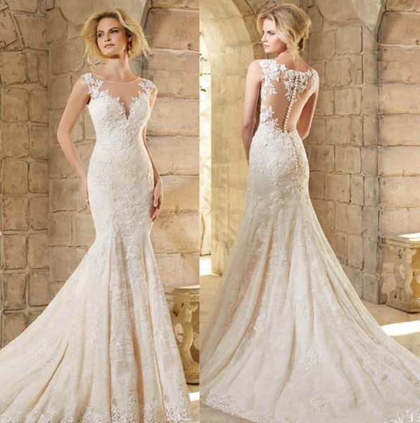 New sytle Lace Wedding Dress Pearls Sashes Sexy Elegant Mermaid Wedding Dresses Bridal Dresses 