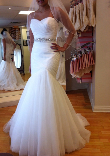 In Stock Sexy Mermaid Wedding Dress Sweetheart Backless With A long Train Tulle Bridal Gown 2 4 6 8 10 12 14 16 Real Picture