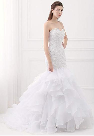 YD9233 Hot Sale New Lace Mermaid Wedding Dresses Appliques Sweetheart Bride Dresses Elegant Wedding Gowns Casamento