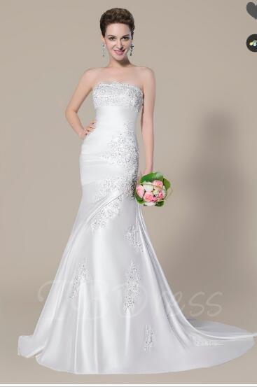 Strapless Appliques Mermaid Wedding Dress