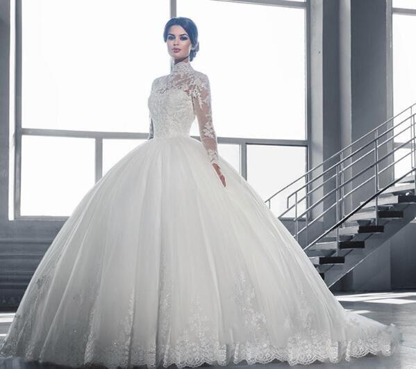 Luxury lace shoulder long sleeve bridal gown wedding dress mermaid wedding dresses high quality factory price