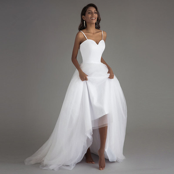 New Hot Wedding Dresses A-line Sexy Spaghetti Backless Straps Floor Length Wedding Bridal Gowns Bohemian Formal Wedding Dresses