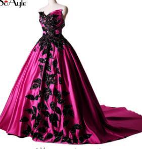 SoAyle Real Picture Vestidos de festa In Stock 2017 Prom Dresses Satin Africa Long Women Dresses Leaves Applique03
