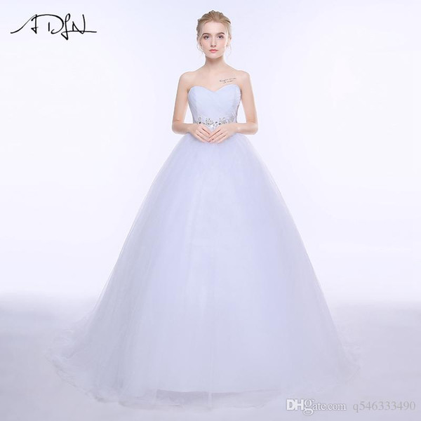 new A-line Corset Princess Wedding Dresses Beaded Low Back White Ivory Bridal Gowns Vestidos de Novia