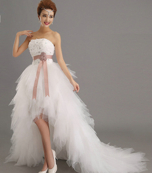 Charming bride sexy short wedding dress Formal occasion lace-up back bridal dress XHS02