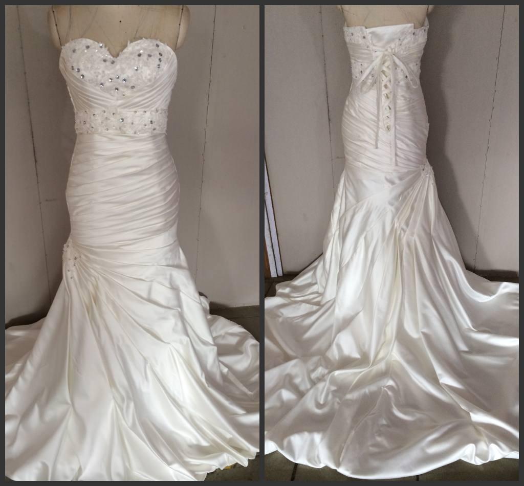 2014 in stock wedding dresses mermaid sweetheart sheath sexy fashion sweep train sequins promotion price custom made cheap