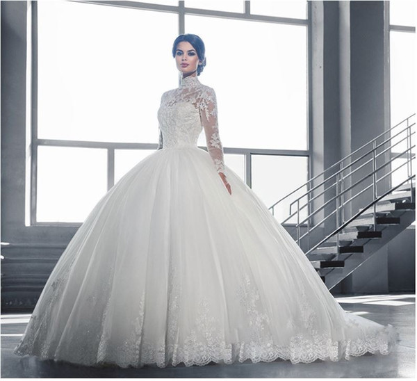 new factory wholesale, luxury lace one word, shoulder, middle and long sleeve bride tail wedding dress, welcome to buy