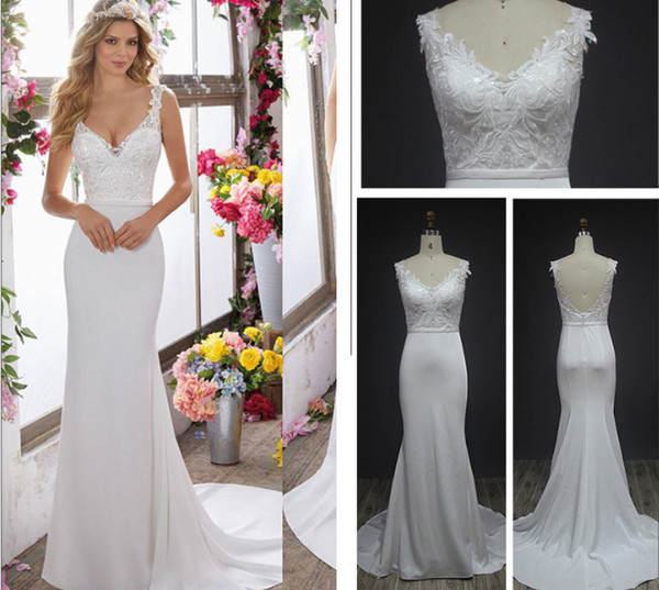 New Mermaid Lace Wedding Dresses V-Neck With Sash Appliqued Sexy Hand-Made Flowers Hollow Wedding Gowns Bridal Wedding Dress