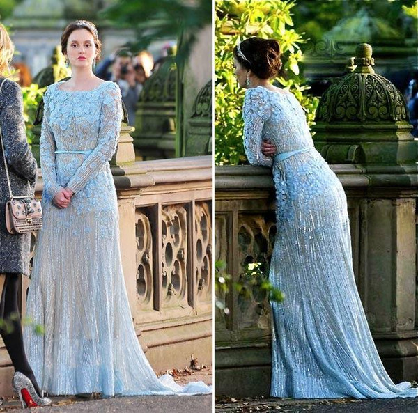 long sleeve blue wedding dresses 2017 gossip girl elie saab wedding gowns islamic dubai muslim bridal gowns real photos