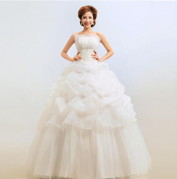 Strapless Design sexy indian wedding dresses slimming bride beautiful wedding long dress plus size evening dress ball gown 