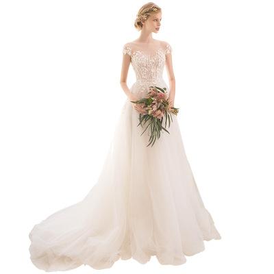 long half sleeve lace wedding dress high-end bride simple bridal gown real photo weddingdress vestido de noiva boho mermaid