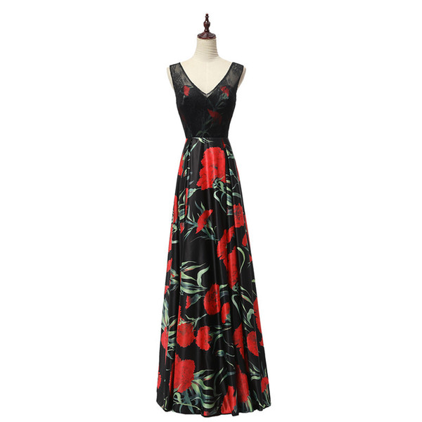 New Sleeveless Deep V Elegant Lady's Evening Dress Host Dress wearing for marry and bride top quality style