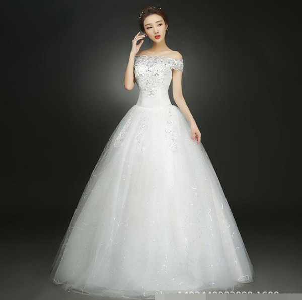 2016 White Wedding Dresses Bridal Boho Lace Appliques Wedding Dress Court Train vestidos de noiva