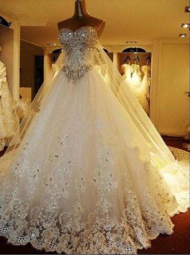 KC Bridal wedding dress luxury heart-shaped collar fluffy skirt beaded lace flowers mesh cathedral mopping noble and beautiful