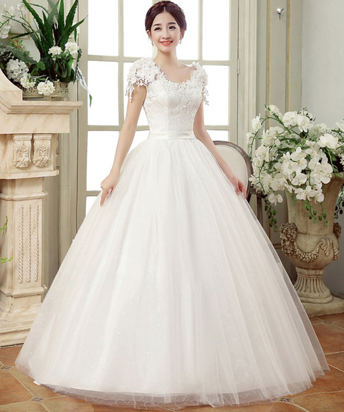 Charming bride lace wedding dress ball gown Formal occasion dress lace-up back bridal dress XHS01