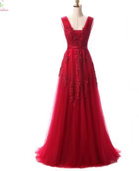 Robe De Soiree SSYFashion Lace Beading Sexy Backless Long Evening Dresses Bride Banquet Elegant Floor-length Party Prom Dress
