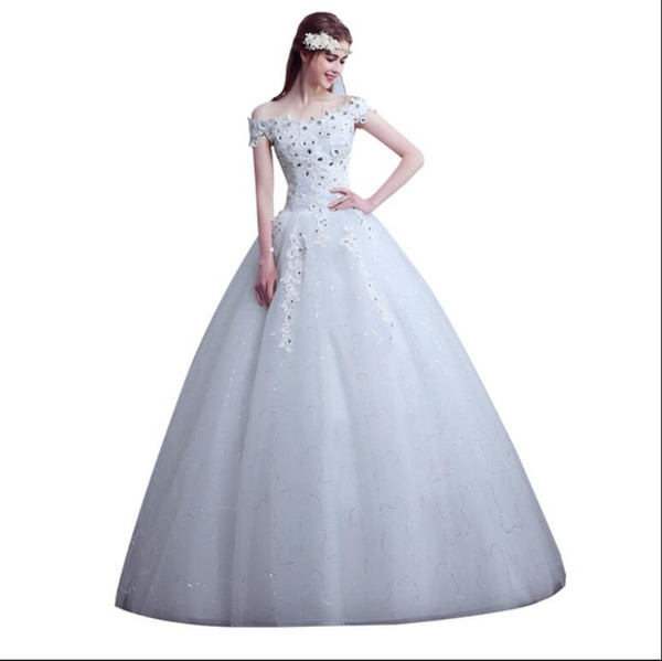 Simple Wedding Dress Boat Neck Bridal Gowns Vestido De Noiva Brautkleid Robe De Mariage Gelinlik