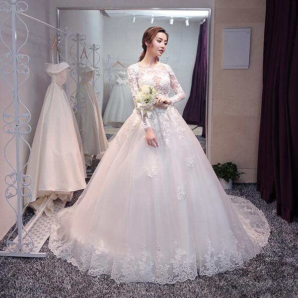 Wedding dress Bridal gown floor-length Bridal gown lady's woman Bridesmaid Lace long New xsfs310