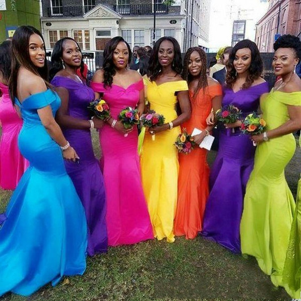 7 Color Bridesmaid Dresses Cheap African Style For Nigerian Maid Of Honor Gowns Plus Size Wedding Party Guest Dress vestidos de fiesta