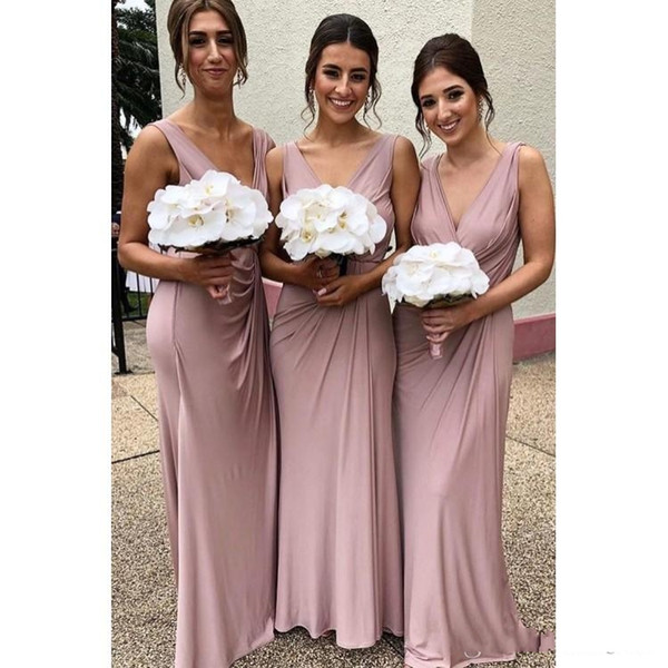 Plus Size Elegant Mermaid Bridesmaid Dresses Deep V Neck Long Bridesmaid Dresses Floor Length Custom Made Evening Dresses