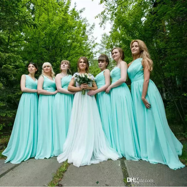 Pleated Chiffon Country Beach Bridesmaid Dresses 2019 Floor Length Wedding Party Dress Brautjungfernkleid Robe demoiselle d'honneur