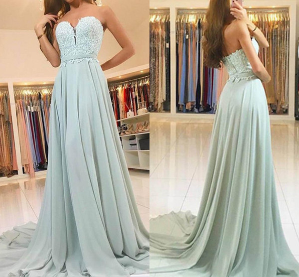 Rusty Sage Green Chiffon Bridesmaid Dresses A Line Sweetheart Appliques Floor Length Maid of Honor Wedding Guest Evening Dress BM0736