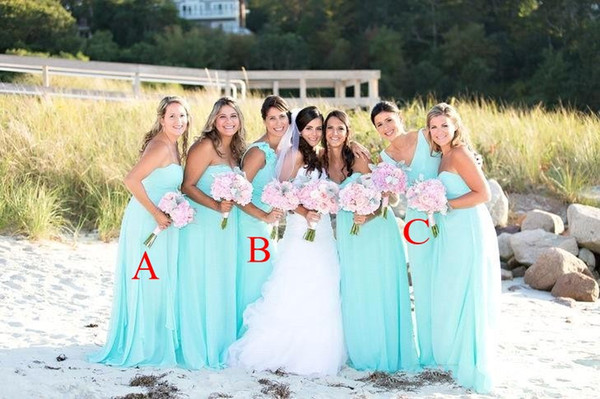 3 Styles Sage Chiffon Bridesmaid Dresses Floor Length Maid of Honor Dress Wedding Guest Gown BC1544