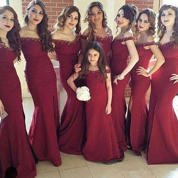 Custom Made V-Neck Long Bridesmaid Dresses 2017 Chiffon with Top Crystal Zipper Sweep Train Split Side Long Wedding Party Gowns Dresses