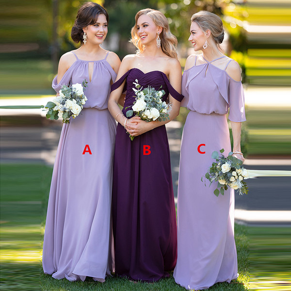 Mingli Tengda Elegant Bridesmaid Dresses Long Chiffon Three Style High Quality Wedding Party Dresses Vestido Longo