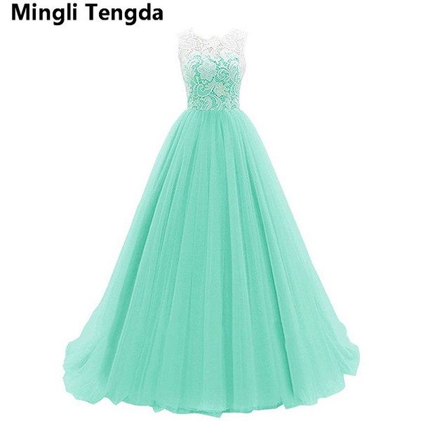 Sexy Elegant Long Blush Bridesmaid Dresses White Lace Mint Tulle Bridesmaids Gowns Long Wedding Guest Dress Lavender Fromal Dresses New