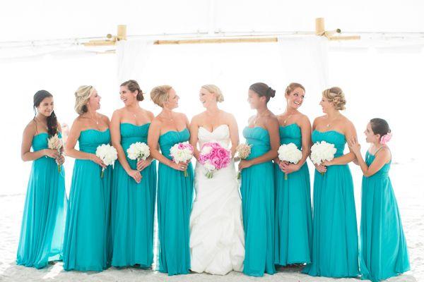 2017 Turquoise Beach Bridesmaid Dresses Flowy Chiffon A Line Summer Maid Of Honor Dresses Garden Long Bridesmaid Dresses Custom Made