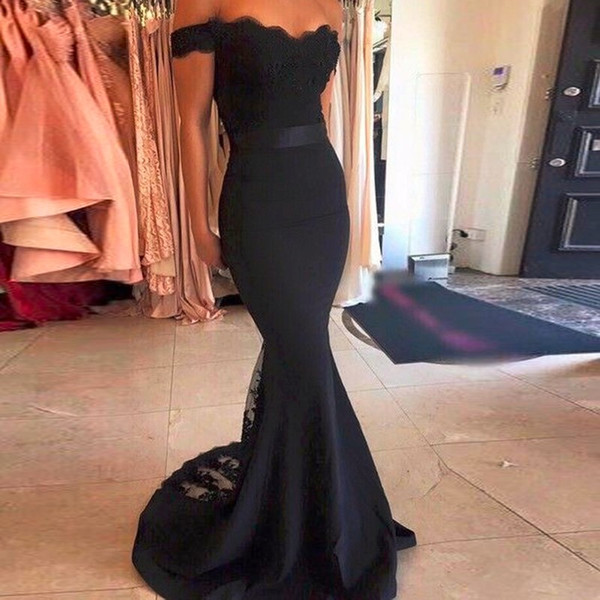 Vinca Sunny Elegant vestido de festa de casamento 2017 Black bridesmaid dresses long Mermaid robe demoiselle d'honneur Custom