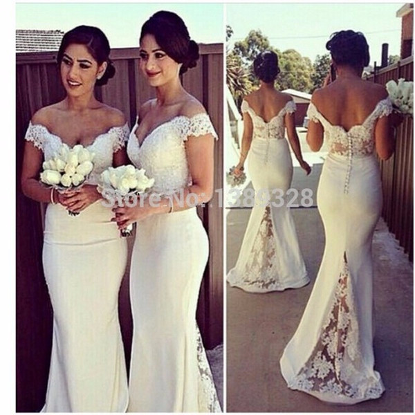 Sexy Sweetheart Lace Cap Sleeves Sexy Bridesmaid Dresses 2017 See Through Custom Made Mermaid Vestido De Festa De Casamento