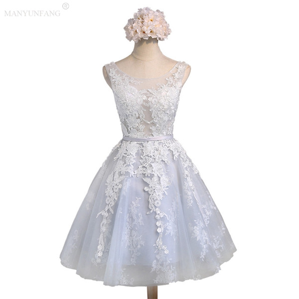 Sexy Illusion Spaghetti Bridesmaid Dresses Short With Lace Appliques Sash A Line Wedding Guest Dress Maid of Honor Cheap Cocktail Gowns