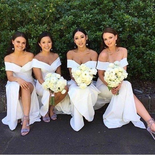 Sexy Off The Shoulder Mermaid Bridesmaid Dresses New Sleeveless Split Side Floor Length Wedding Dress Party Gowns Custom Made