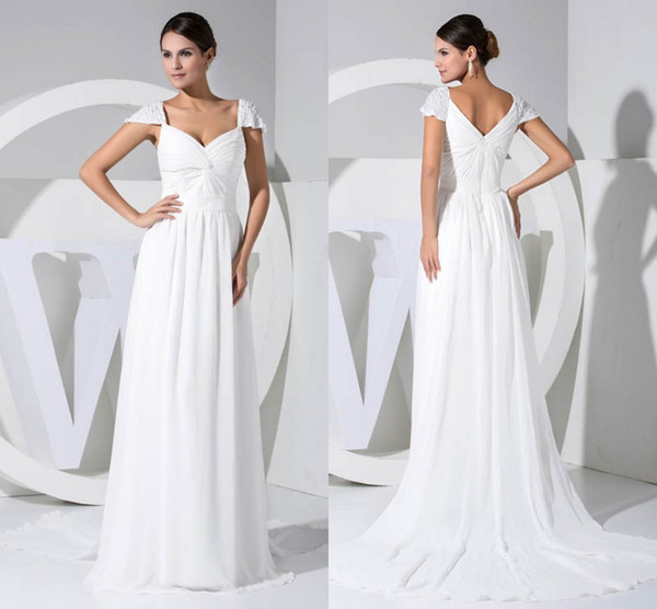 White Ivory Sexy Actual Pictures V Neck Chiffon Bridesmaid Dresses Sweep Train Formal Maid of Honor Dresses Wedding Guest Gowns WD1-026