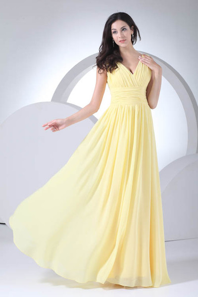 Backless V Neck Sexy Cheap Actual Pictures Chiffon Bridesmaid Dresses Floor Length Maid of Honor Dresses Wedding Guest Gowns WD4-072