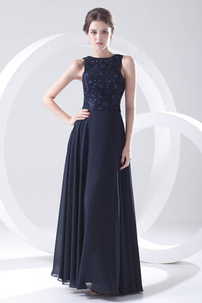 Navy Blue Bling Bling Chiffon Cheap Long A Line Bridesmaid Dresses Beads Pleats Formal Maid of Honor Dresses Wedding Guest Gowns ZPT230