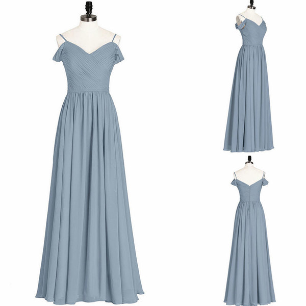 Sexy Long Gold Bridesmaid Dresses Deep Bateau Empire Split Side Floor Length Champagne Beach Boho Wedding Guest Dresses 482